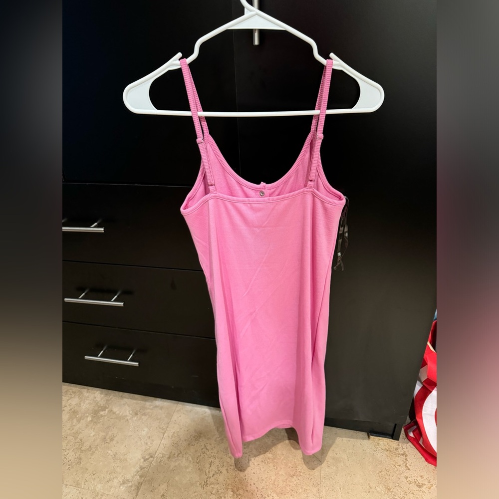 ACTIVE USA Pink Button Down Ribbed Cami Dress - Picture 2 of 5
